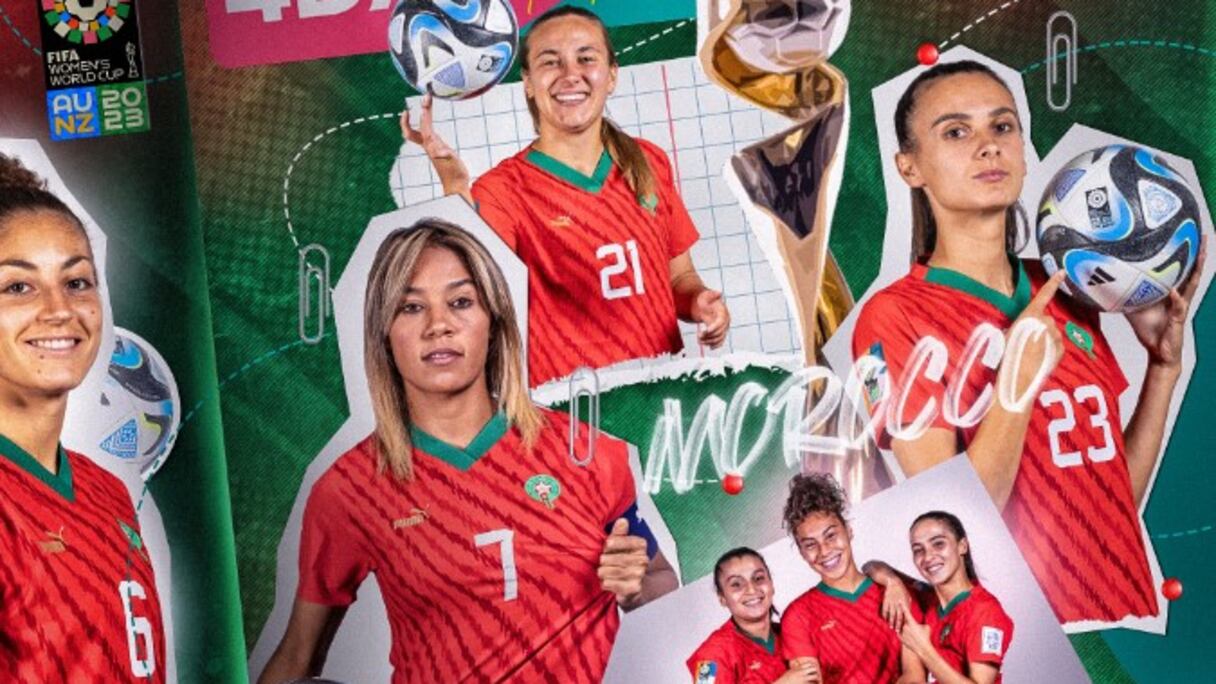 صورة مركبة . لاعبات المنتخب الوطني المغربي لكرة القدم النسوية