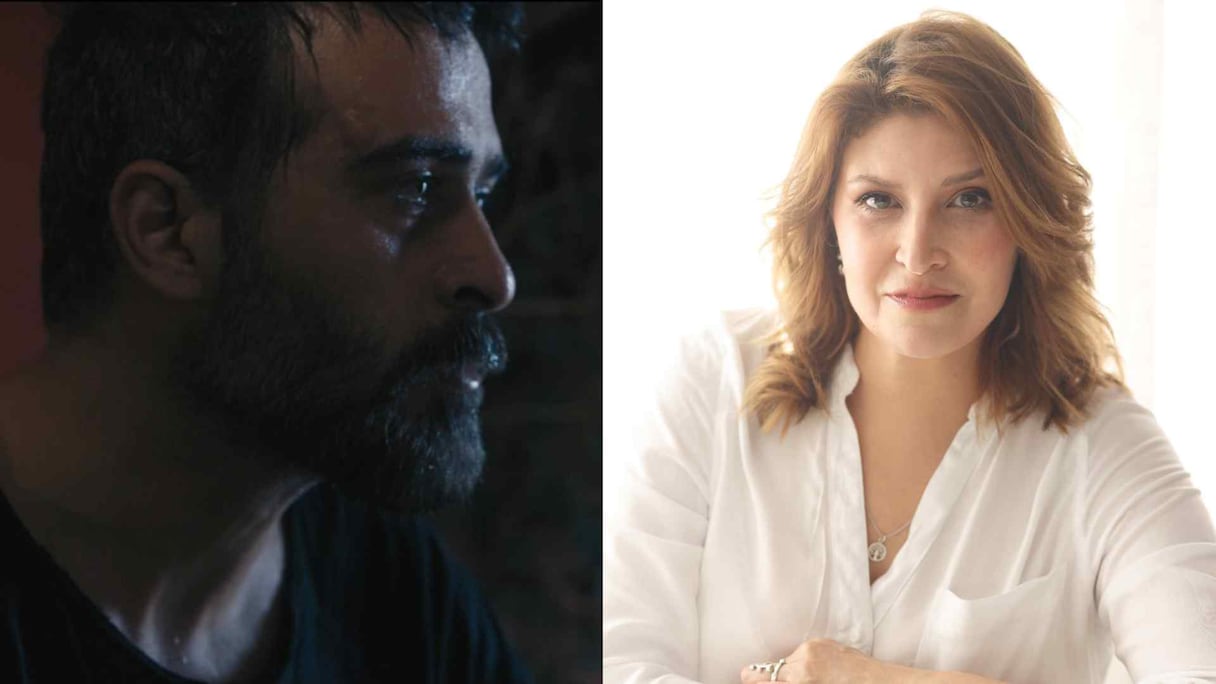 المخرجة المغربية ليلى التريكي والممثل السوري محمود نصر