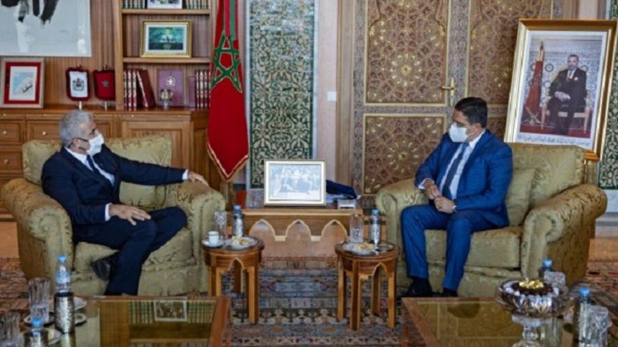 وزير الخارجية ناصر بوريطة ونظيره الإسرائيلي يائير لابيد.
