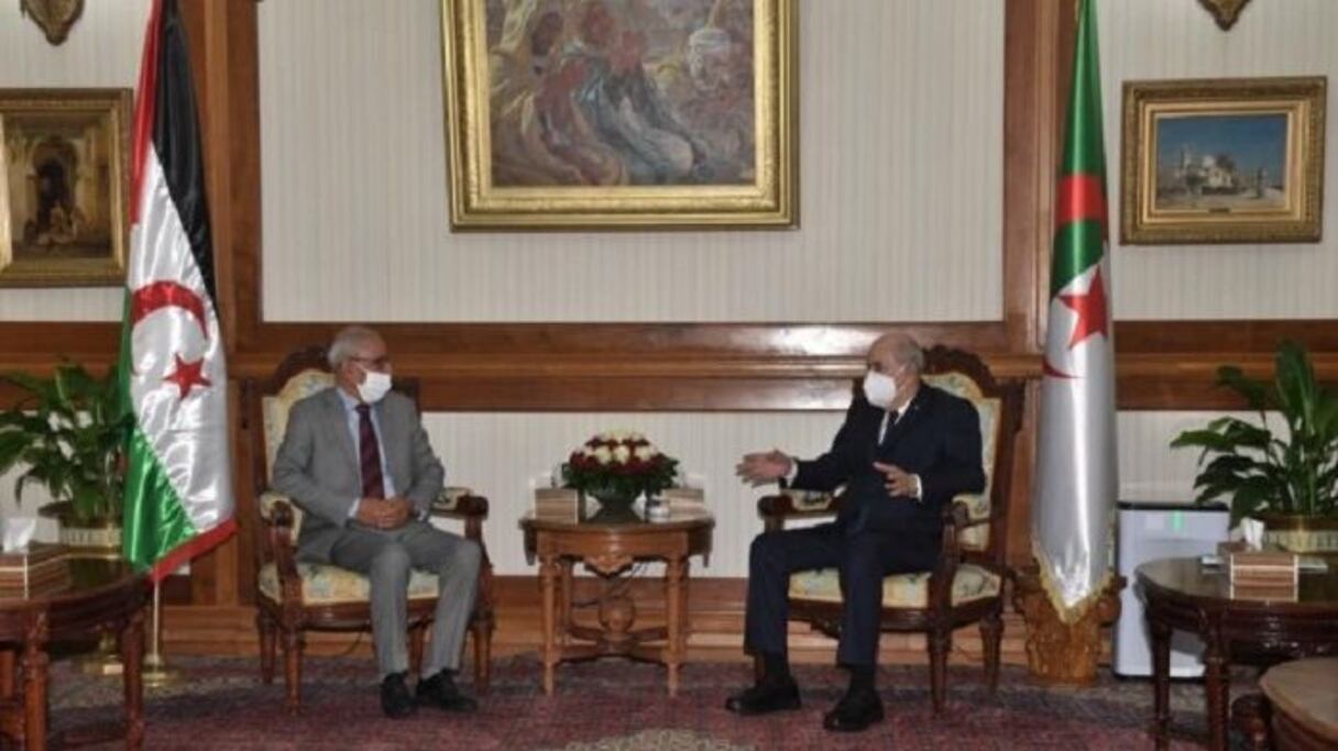 الرئيس الجزائري عبد المجيد تبون وزعيم جبهة البوليساريو الانفصالية إبراهيم غالي.
