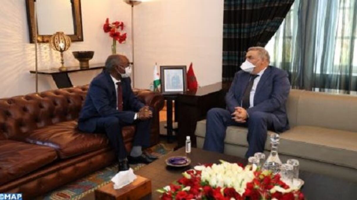 وزير الداخلية عبد الوافي لفتيت يستقبل بالرباط الوزير المنتدب المكلف باللامركزية بجمهورية جيبوتي قاسم هارون علي