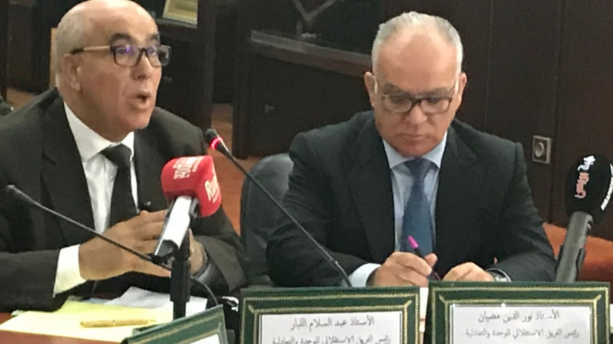 القياديان في حزب الاستقلال نور الدين مضيان وعبد السلام اللبار