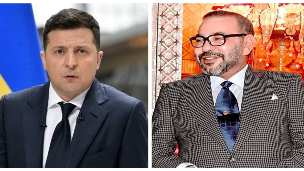 الملك محمد السادس والرئيس الأوكراني فولوديمير زيلينسكي
