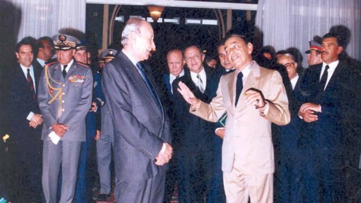 الراحلان الحسن الثاني وعبد الرحيم بوعبيد
