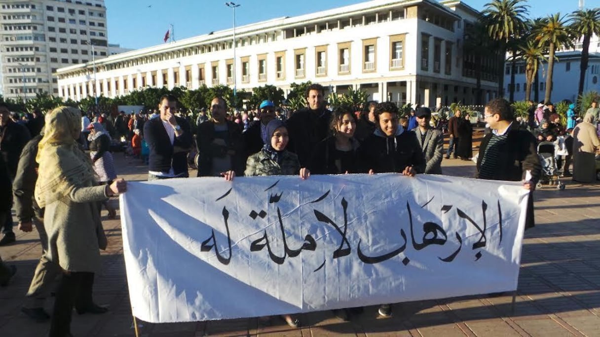 وقفة سابقة ضد الإرهاب بالدار البيضاء
