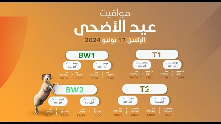 تغيير مواقيت اشتغال « طرامواي » و« باصواي » خلال عيد الأضحى