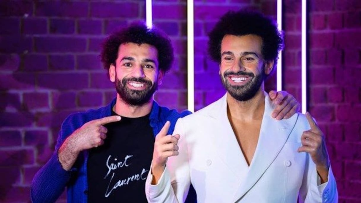 محمد صلاح وتمثاله الشمعي
