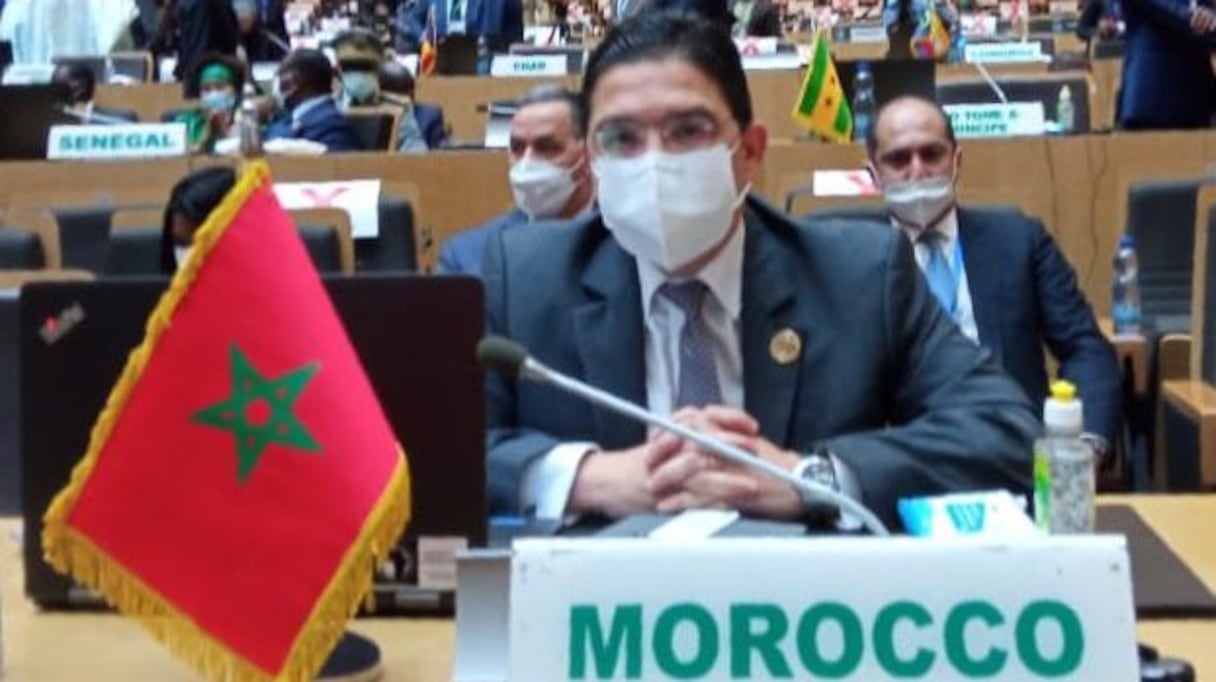 Nasser Bourita, ministre des Affaires étrangères et de la Coopération africaine, représente le Roi Mohammed VI à la 35e session ordinaire du Sommet de l'UA, les 5 et 6 février 2022 au siège de l’organisation panafricaine, à Addis-Abeba.
