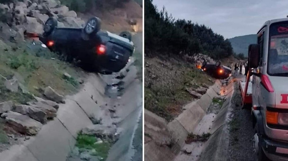 حوادث سير خطيرة بسبب الأمطار بطنجة وتطوان
