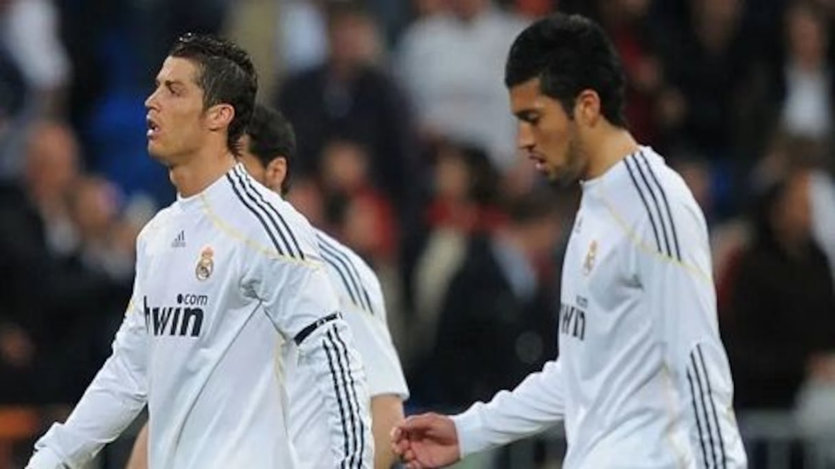 لاعبي ريال مدريد السابقين، الأرجنتيني إزيكييل غاراي، والبرتغالي كريستيانو رونالدو
