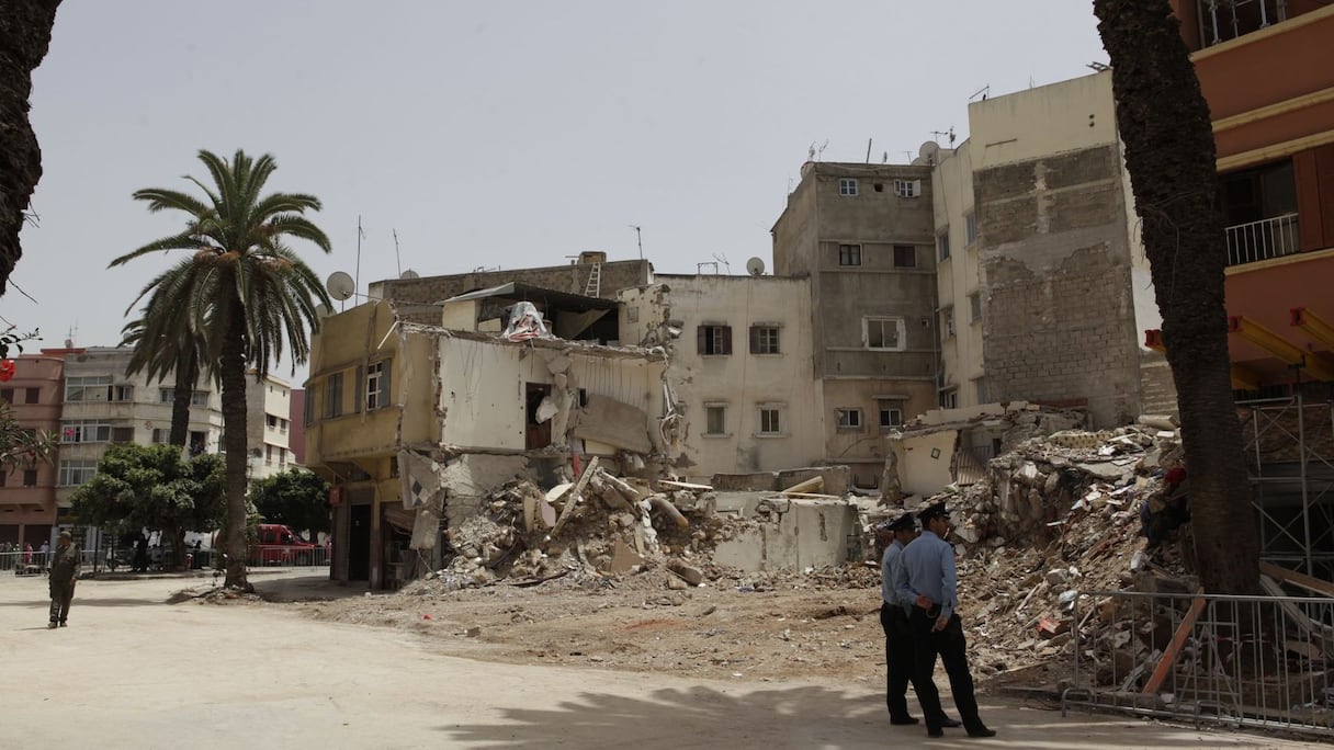 مكان انهيار عمارات بورگون بعد إزالة الركام
