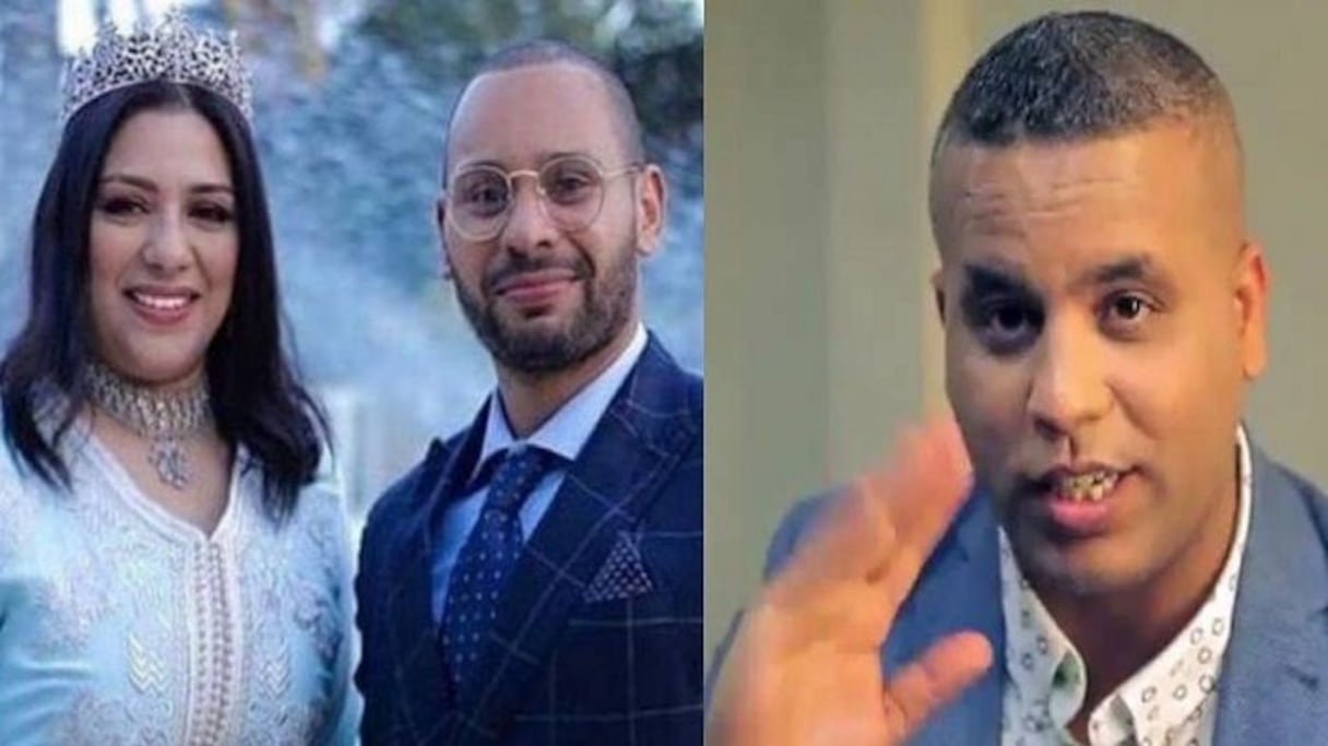 صورة مركبة للفنان محمد الريفي وزوجته والكوميدي عبد الفتاح جوادي
