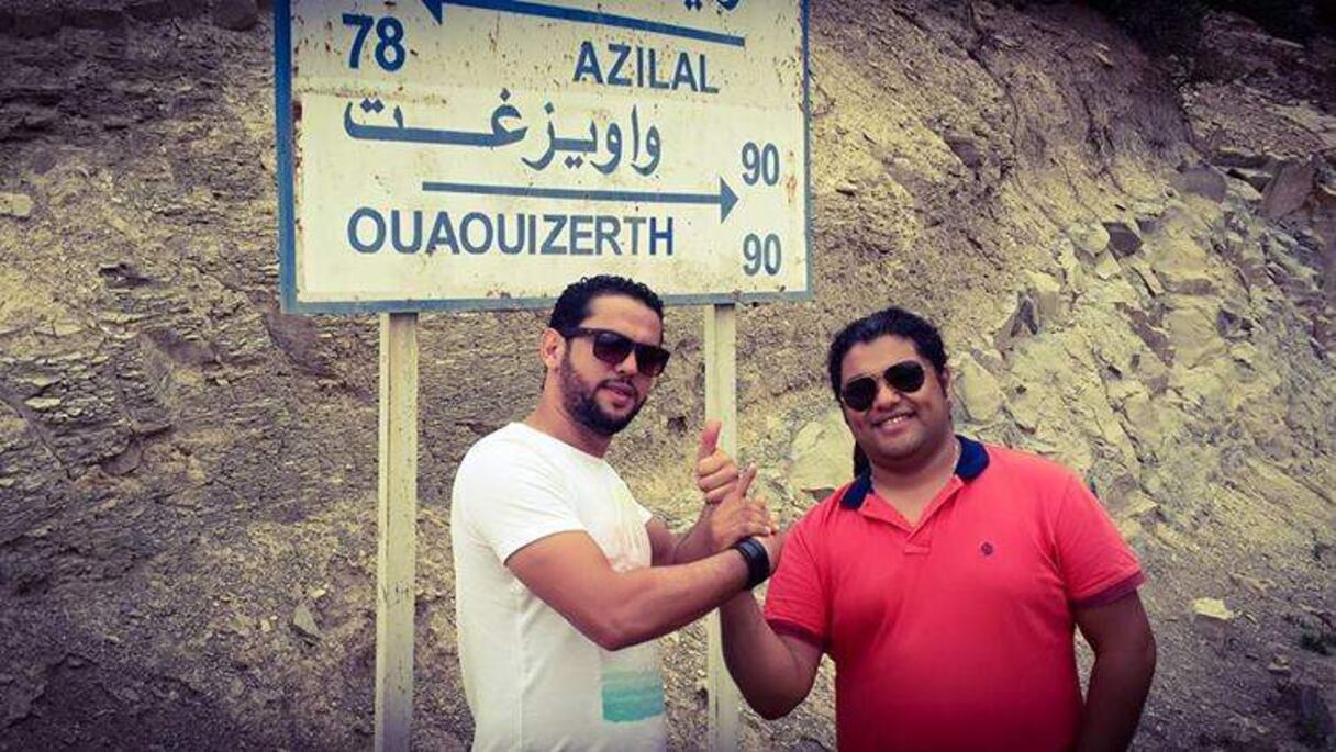 الفنان فريد غنام، رفقة مقدم برنامج "فين غادي بيا"، الإعلامي محجوب بنسعلي
