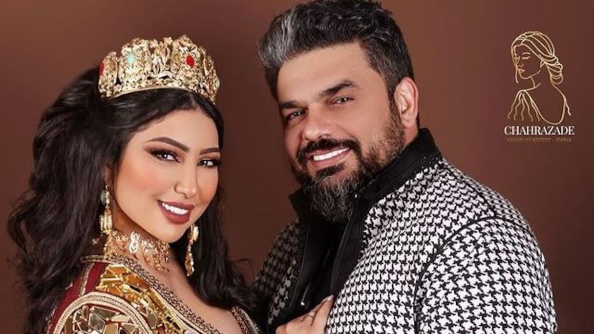 الفنانة دنيا بطمة وزوجها محمد الترك
