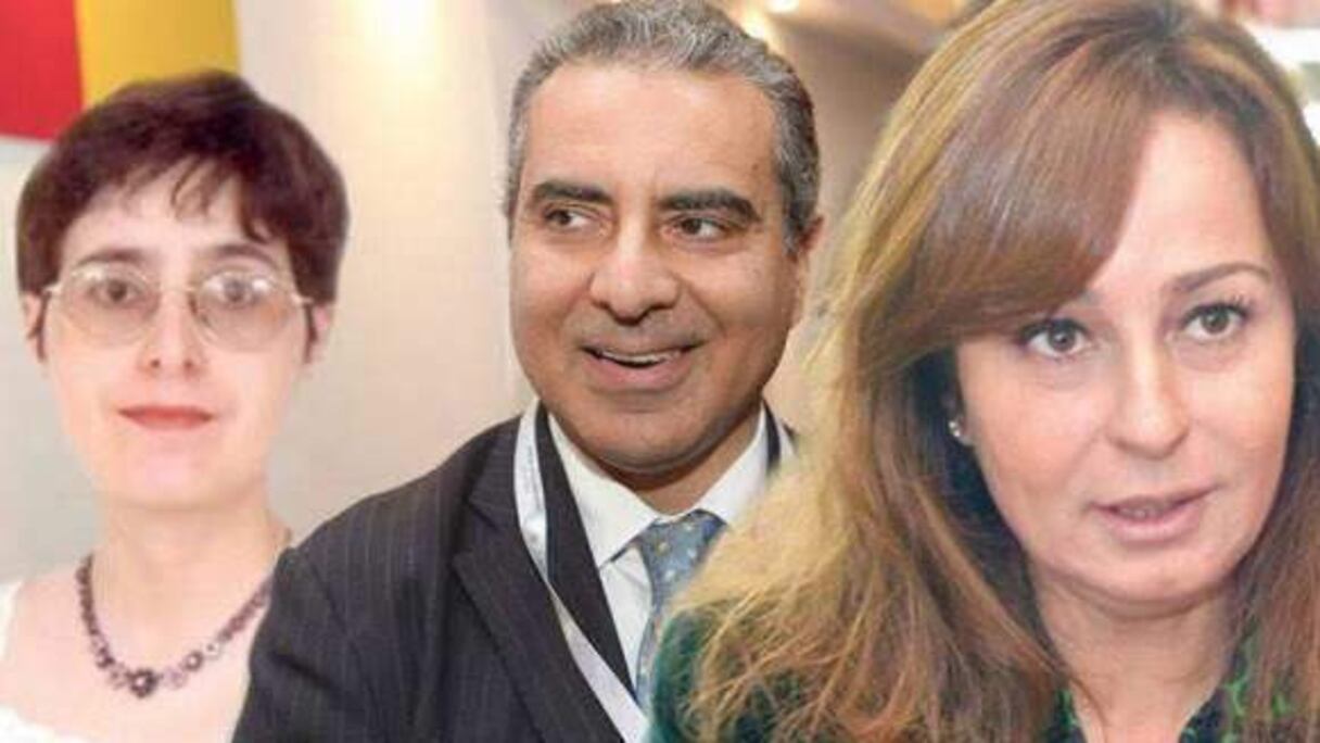من اليمين إلى اليسار نفيسة كسار وحسن الورياغلي ونادية الفاسي الفهري (صورة مركبة)
