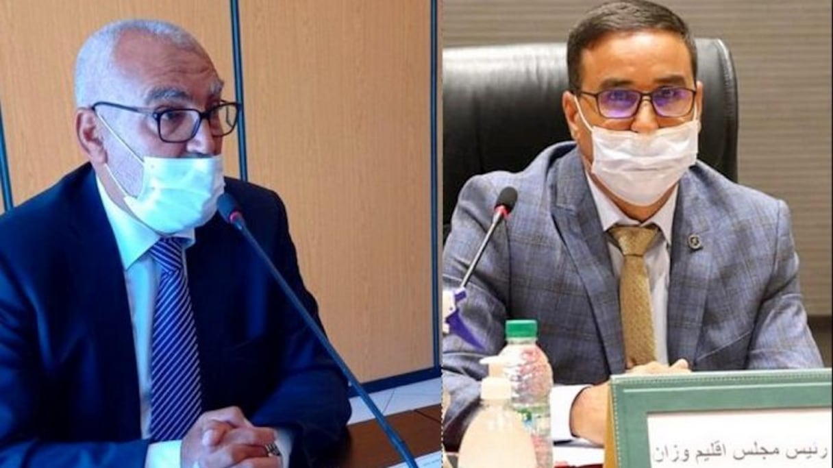 مصطفى الهروس، المنتمي لحزب التجمع الوطني للأحرار، وعبد الرحمن الكوشي، المنتمي لحزب الأصالة والمعاصرة
