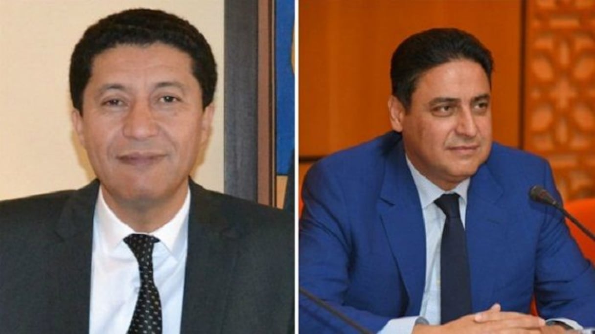 صورة مركبة لعبد النبي بعيوي رئيس مجلس جهة الشرق، ونائبه الأول ورئيس جماعة وجدة سابقا عمر حجيرة
