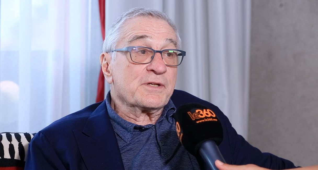 Robert de Niro, interviewé par Le360, le 25 mai 2023, au Nobu Hôtel de Marrakech, à l'occasion de la tenue de la cérémonie Saké qui marque l'inauguration officielle de l'établissement.